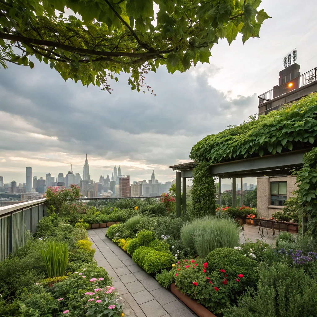 Lush green rooftop sanctuary