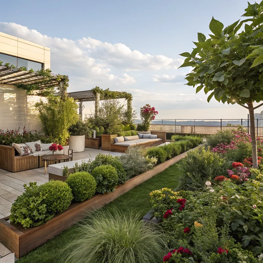 Rooftop garden view
